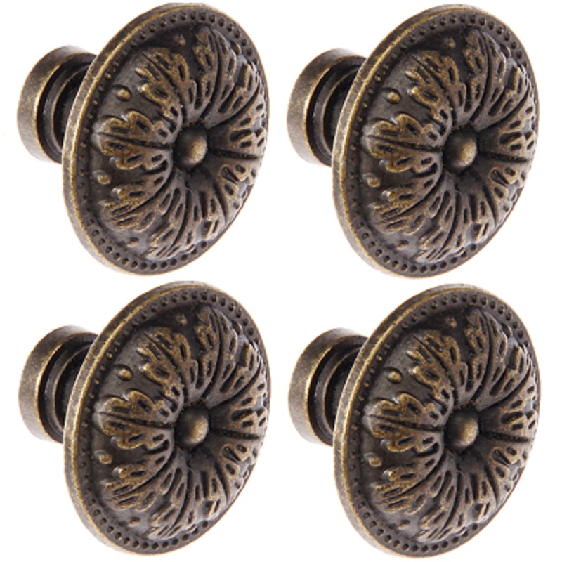 Vintage Furniture Hardware Pulls - 4 Peças/lote Puxadores Redondos de Flor