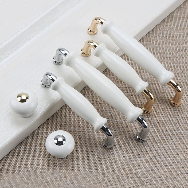 Furniture Hardware China - Puxadores de Cerâmica Branca Modernos para