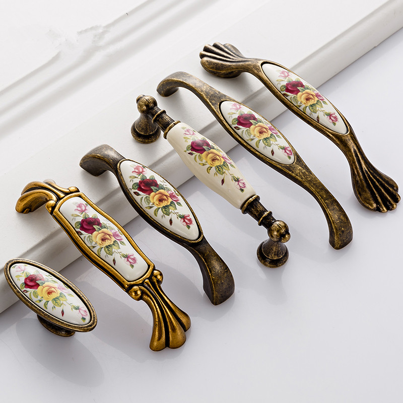 Puxador de cerâmica vintage, p - Vintage Furniture Hardware Pulls avaliação e preço