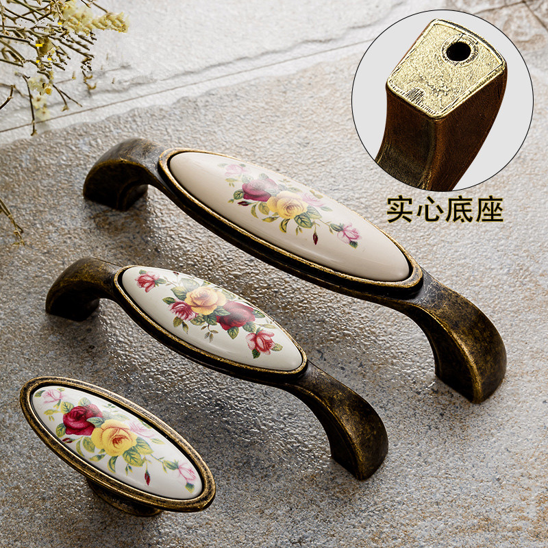 Puxador de cerâmica vintage, p - Vintage Furniture Hardware Pulls avaliação e preço