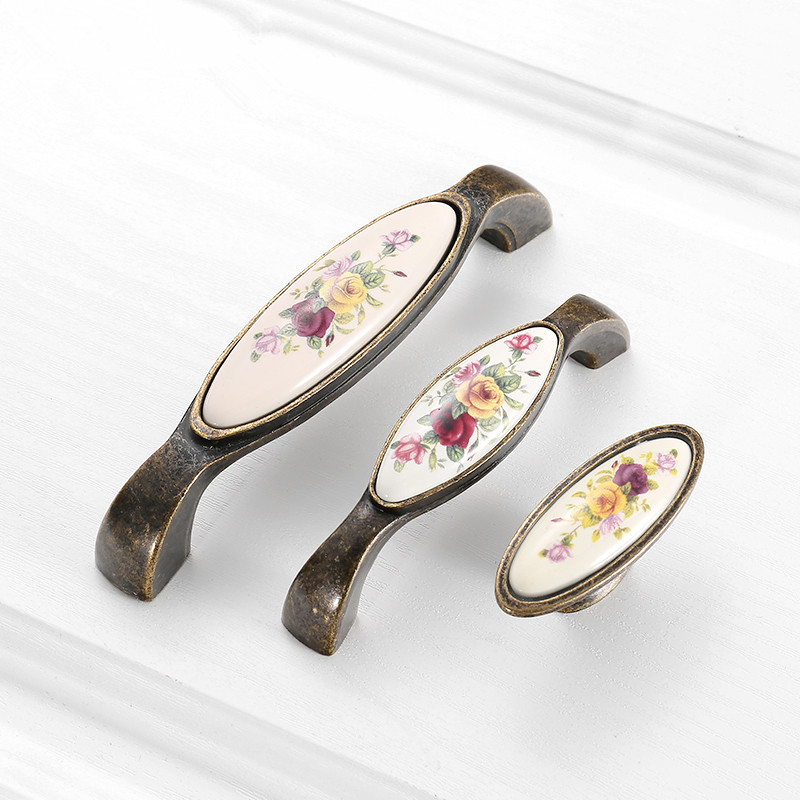 Puxador de Cerâmica Vintage pa - Vintage Furniture Hardware Pulls avaliação e preço
