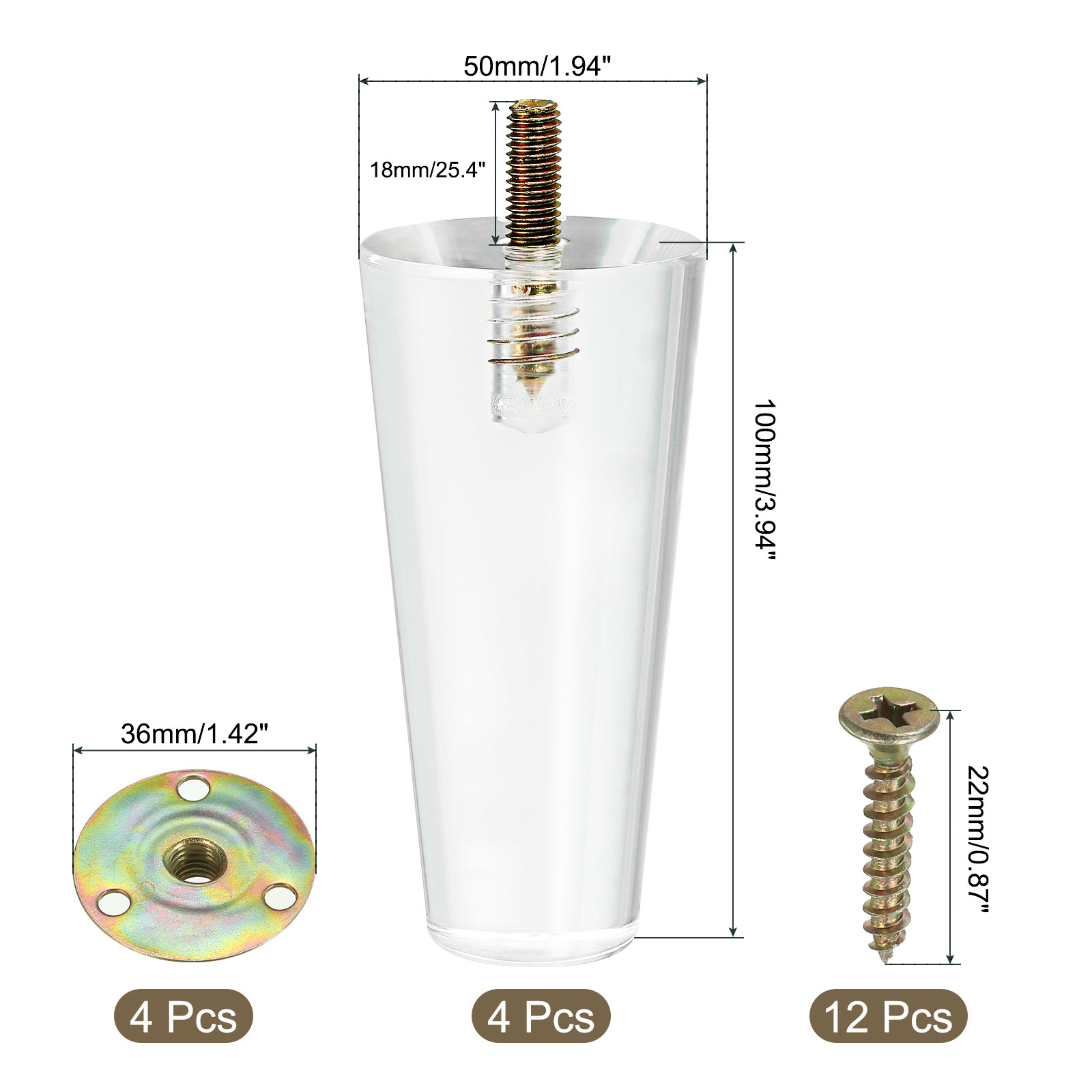 Pés de Móveis de Acrílico Uxce - Furniture Hardware Replacement avaliação e preço